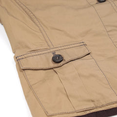 Prada Jacke Designer Beige Braun Damen Baumwolle, Polyurethan, Leder – Nahaufnahme-2