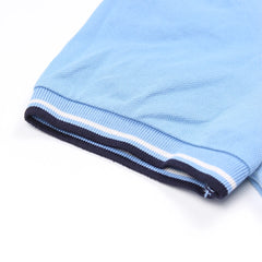 Prada Polo Designer Hellblau Herren Baumwolle – Nahaufnahme-3