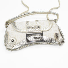 Gussaci Curved Baguette Bag Gold