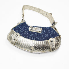 Gussaci Vintage Hobo Bag Gold Dark Denim