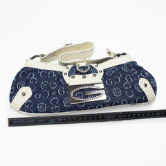 Gussaci Y2K Shoulder Bag White Dark Denim