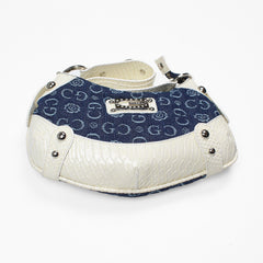 Gussaci Vintage Hobo Bag White Dark Denim