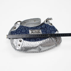 Gussaci Vintage Hobo Bag Silvery Dark Denim