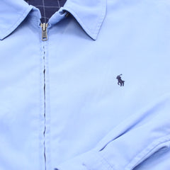 Ralph Lauren Jacke Casual Hellblau Marineblau Herren Baumwolle – Nahaufnahme-1