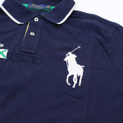 Ralph Lauren Polo Chief Keef Marineblau Weiß Herren Baumwolle – Nahaufnahme-2