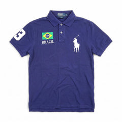 Ralph Lauren Polo Chief Keef Marineblau Weiß Herren Baumwolle – Vorderansicht