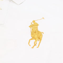 Ralph Lauren Polo Chief Keef Weiß Gold Herren Baumwolle – Nahaufnahme-1