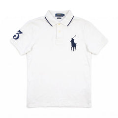 Ralph Lauren Polo Chief Keef Weiß Marineblau Herren Baumwolle – Vorderansicht
