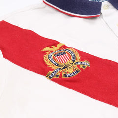 Ralph Lauren Polo Chief Keef Weiß Rot Blau Herren Baumwolle – Nahaufnahme-1