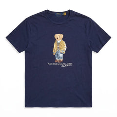 Ralph Lauren T-Shirt Teddy Marineblau Herren Baumwolle – Vorderansicht
