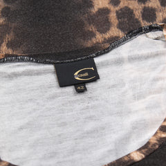 Roberto Cavalli T-Shirt Designer Braun Schwarz Damen Viskose, Elastan – Nahaufnahme-2