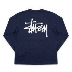 Stüssy T-Shirt Y2K Marineblau Weiß Herren Baumwolle – Rückseite