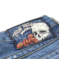 True Religion Jeans Straight Blau Herren Baumwolle – Nahaufnahme-2