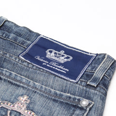Victoria Beckham Jeans Bootcut Blau Damen Baumwolle – Nahaufnahme-2