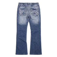 Vintage Dressing Jeans Flared Blau Damen Baumwolle – Rückseite