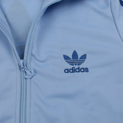 Adidas Firebird Vintage Jacke in Babyblau Marineblau Größe S