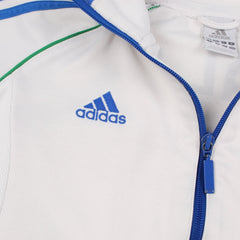 Adidas Italien Zipper in Weiß Blau Größe L