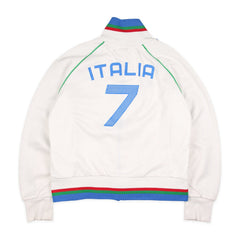 Adidas Italien Zipper in Weiß Blau Größe L
