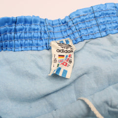 Adidas Retro Glanz Shorts Gestreift - Farbe: LightSkyBlue - Größe: M - VintageR2