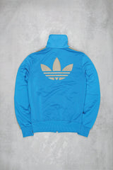 Adidas Retro Sportjacke Trefoil - Farbe: LightSkyBlue - Größe: M - VintageR2