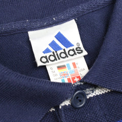 Adidas Vintage Gestreiftes Polo Shirt - Farbe: Navy - Größe: XXL - VintageR2
