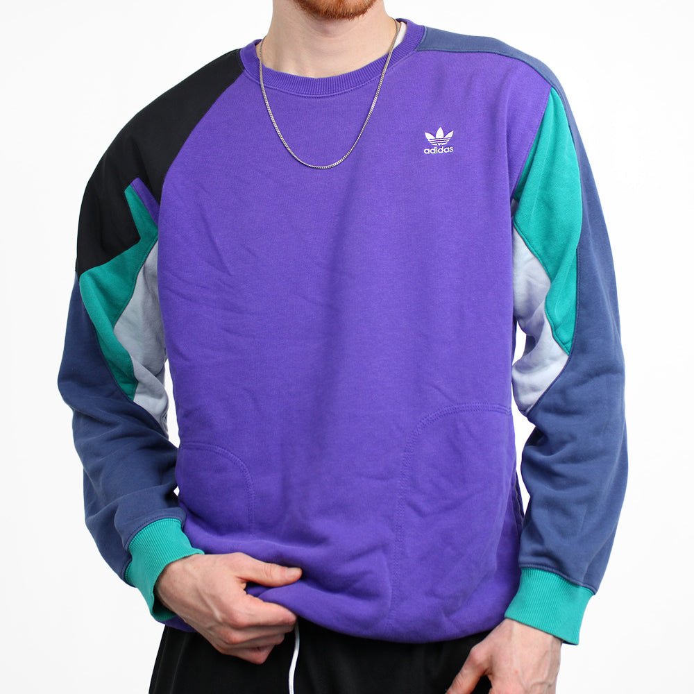 Adidas Vintage Pullover Colorblock GroBe L Herren Lila VintageR2