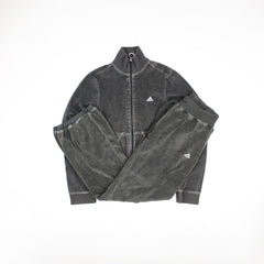 Adidas Vintage Velours Trainingsanzug - Farbe: Grey - Größe: S - VintageR2
