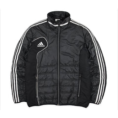 Adidas Vintage Winterjacke in Schwarz Weiß Größe M