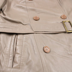 Burberry Vintage Trenchcoat Leder - Farbe: Beige - Größe: L - VintageR2