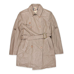 Burberry Vintage Trenchcoat Leder - Farbe: Beige - Größe: L - VintageR2