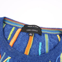 Carlo Colucci Strickpullover - Farbe: RoyalBlue - Größe: XL - VintageR2