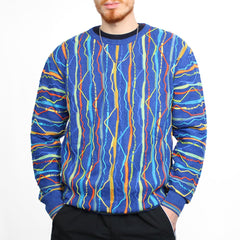 Carlo Colucci Strickpullover - Farbe: RoyalBlue - Größe: XL - VintageR2