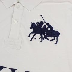 Chief Keef LXVII Polo Shirt in Weiß Marineblau Größe M