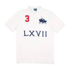 Chief Keef LXVII Polo Shirt in Weiß Marineblau Größe M