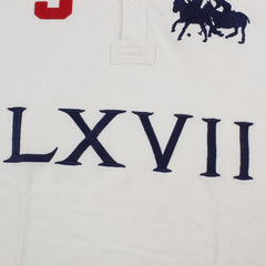 Chief Keef LXVII Polo Shirt in Weiß Marineblau Größe M