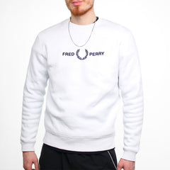 Fred Perry Crew Pullover - Farbe: White - Größe: M - VintageR2