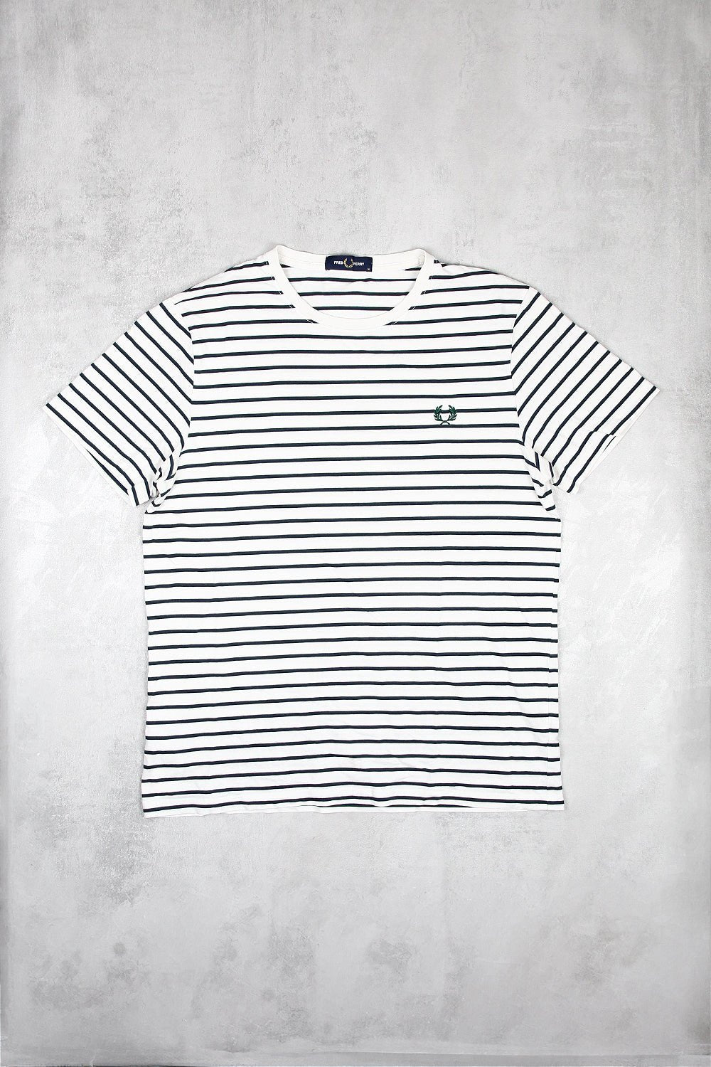 Fred Perry gestreiftes Shirt - Farbe: White - Größe: M - VintageR2