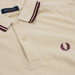 Fred Perry Premium Polo Shirt - Farbe: Beige - Größe: S - VintageR2