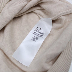 Fred Perry V-Kragen Longsleeve Pullover - Farbe: Beige - Größe: M - VintageR2