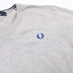 Fred Perry V-Kragen Sweatshirt - Farbe: Grey - Größe: S - VintageR2