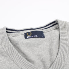 Fred Perry V-Kragen Sweatshirt - Farbe: Grey - Größe: S - VintageR2