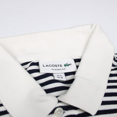 Lacoste Schwarz Weiß Gestreiftes Polo Shirt - Farbe: Black - Größe: M - VintageR2
