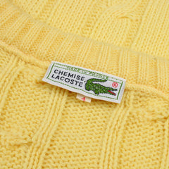 Lacoste V - Neck Zopfmuster Sweater - Farbe: Gold - Größe: M - VintageR2