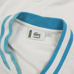 Lacoste Vintage Pullunder in Weiß Blau Größe L