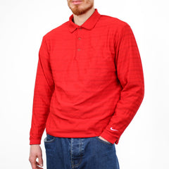 Nike Golf Vintage Longsleeve Gestreift - Farbe: Red - Größe: L - VintageR2