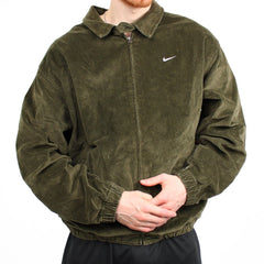 Nike Harrington leichte Jacke Cord Velour - Farbe: Olive - Größe: L - VintageR2