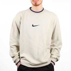 Nike Vintage Center Swoosh Pullover - Farbe: Beige - Größe: XL - VintageR2