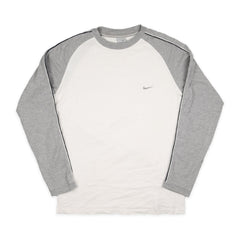 Nike Vintage Longsleeve in Weiß Grau Größe M