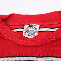 Nike Vintage T-Shirt gestreift Center Swoosh - Farbe: Red - Größe: XL - VintageR2