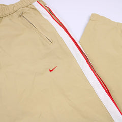 Nike Vintage Trackpants gestreift solo swoosh - Farbe: Beige - Größe: M - VintageR2